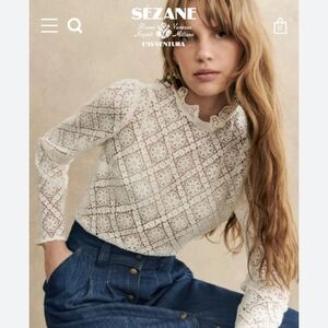 SEZANE EGLANTINE LACE BLOUSE